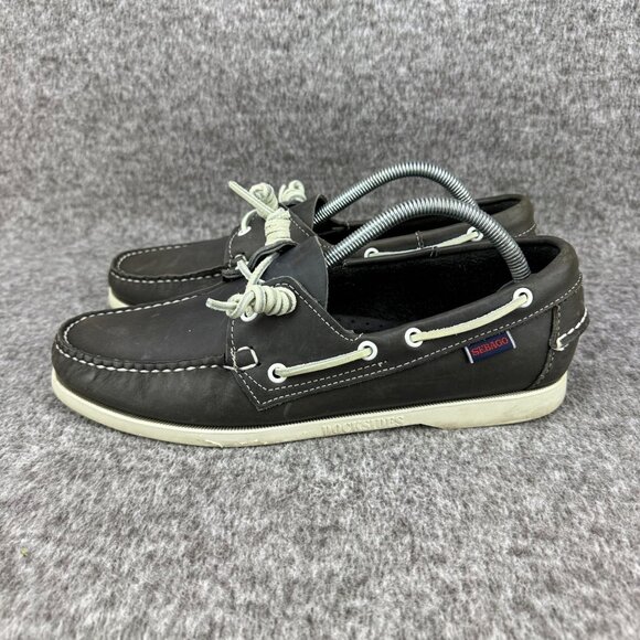 ✅Womens 11M Sebago Boat Shoes Brown Authentic Dockside Leather Slip On Loafers - Picture 9 of 10